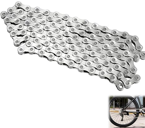 9-Fach Fahrradkette mit 116 Gliedern, Langlebige und Rostbeständige Kette für Rennrad, Mountainbike, E-Bike für Sanfte Schaltvorgänge und Hohe Zugfestigkeit