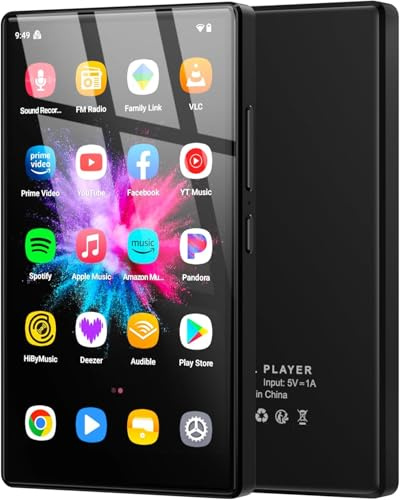 5 Zoll MP3 Player mit Android 13 OS, 32 GB MP3 Player mit Bluetooth und WiFi, 1080P HD MP4 Player, Musik Player mit vorinstallierten von Spotify, Audible und Play Store