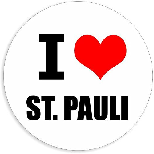 Kiwistar - Autoaufkleber - 5x5 cm - außen klebend - I love St. Pauli für Auto, Laptop, Fahrrad, LKW, Motorrad Aufkleber mehrfarbig Sticker Decal