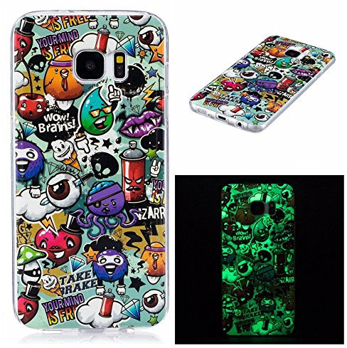SATURCASE Samsung Galaxy S7 Edge Hülle, Schönes Leuchtend Fluoreszierend Ultra Dünn Weich TPU Gel Silikon Schützend Zurück Schutzhülle Handy Tasche Hülle für Samsung Galaxy S7 Edge (Muster-6)