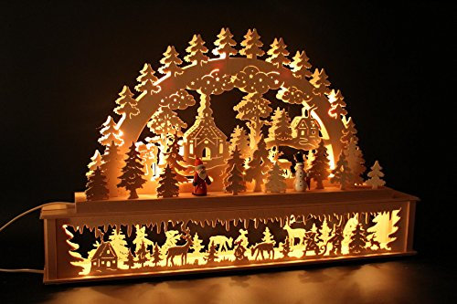 SchwibboLa Original Erzgebirgischer Schwibbogen mit Erhöhung Lichterbogen XXL Verschieden Größen FREIE Auswahl (Motiv25: 72x45cm (BxH))