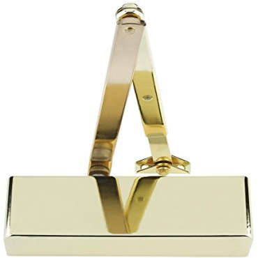 ZDC0024 Size 2-4 Door Closer C/W Back Check & Delayed Action - Silver Flat Arm and Body (P.A Bracket Inc) Silver Semi Radiused Cover - Available in 4 Finishes (Polished Brass)
