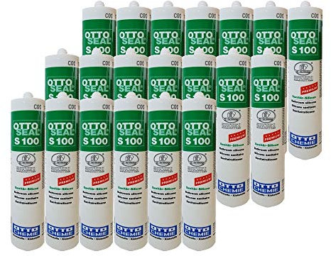 Sparset 20x Otto S100 Sanitär Fugen Silikon Bad Dusche Küche pilzhemmend und dauerelastisch 300ml bahamabeige