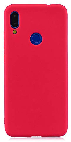 Cuzz - Carcasa para Xiaomi Redmi Note 7+(1 pieza protectora de pantalla de cristal templado)color sólido Premium flexible flexible de silicona TPU funda delgada ultra ligera antideslizante antigolpes