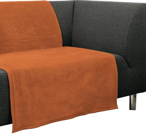 Erwin Müller Sesselschoner, Sofaläufer, Sofaschoner Terra Größe 75x200 cm - strapazierstark, weich, temparaturausgleichend (weitere Farben)