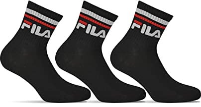 FILA Unisex Quarter Socken, Schwarz, 35-38 EU