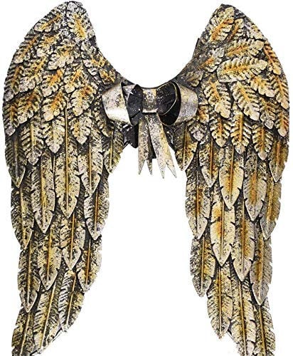 Engelsflügel Wanddeko Gold Metallflügel Wandhänger Wandskulptur Flügel Deko aja226 Palazzo Exklusiv