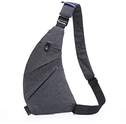 Vohoney Brusttasche Sling Chest Bag Schultertasche Schulterrucksack Umhängetasche Crossbody Bag Daypack Sporttasche Kompatibel Herren Damen (Grau Sling Crossbody Brusttaschen)