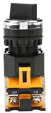 Selettore Rotativo 2 Posizioni, Selettore Rotativo, Interruttore Autobloccante Selettore Blocco Chiusura a Scatto per Controllo in Avviatore Elettromagnetico, Contattore La38-11x2