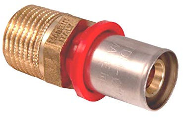 TDM 20er Pressfitting Übergang mit 1/2 Aussengewinde – für 2,0mm Rohr, Aluverbund- und Mehrschichtverbundrohr, DVGW geprüft, 1/2 x 20