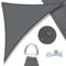 UMI Sonnensegel Wasserdicht 5x5x7m Dreieckig Sonnenschutz Wetterschutz PES Polyester Segel Baldachin 95% UV Schutz mit Seilen für Garten Balkon Terrasse- Anthrazit