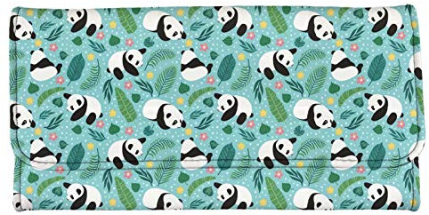 chaqlin Portefeuille pour femme, porte-monnaie en cuir synthétique, porte-monnaie de grande capacité pour cartes de crédit, panda (Vert) - S-ALL5093D97-55