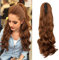 Coleta Postiza con Pinza Extensiones de Cabello Rizadas Cola Extensiones de Clip de Pelo Natural Cola de Caballo Extensiones Postizos de pelo fibras sintéticas de cabello pelo Largo(Auburn claro)