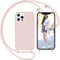 Nupcknn Handykette Hülle für iPhone 12 Pro Max(6.7) Hülle Silikon Necklace(abnehmbar) Hülle mit Kordel zum Umhängen TPU Handy Schutzhülle mit Band(Rosegold)