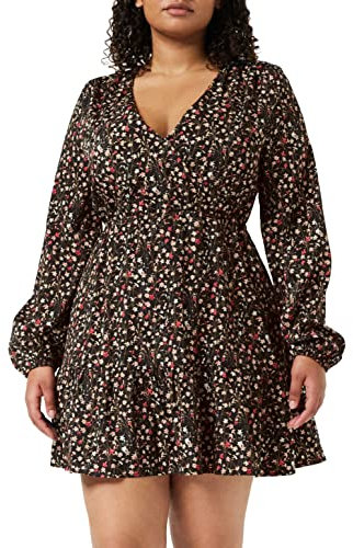 Louche Giovanna-Wax-Flower Robe, Noir, Taille 8/UK - XS/EU Femme