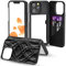 W7ETBEN iPhone 13 Pro Max Wallet Case, iPhone 13 Pro Max Case with Kickstand Built-in Mirror Shockproof Card Holder Cover for Apple iPhone 13 Pro Max (2021) 6.7 Inch (Black)