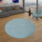 Wohnzimmer Teppich Kurzflor Unifarbendes Design Modern Und Zeitlos, Farbe: Türkis, Größe:Ø 160 cm Rund