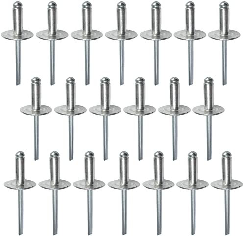 AERZETIX - C48270 - Lot de 20 Rivets aveugles Ø4.8x12mm à tête large 16mm - DIN 7337 C - rivet pop à rupture de tige - en aluminium/acier