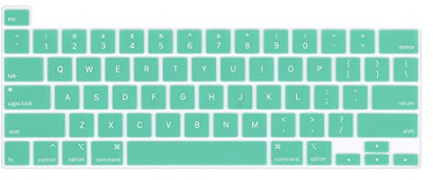 Batianda Funda de silicona para teclado de color degradado para MacBook Pro 13 M1 M2 2022 2020 versión A2338 A2289 A2251 y MacBook Pro 16 A2141 2019, verde claro