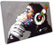 Banksy DJ Affe Leinwand Street Art Graffiti-Druck auf Leinwand, Bild für Zuhause, Büro, Dekoration, 45 x 30 cm