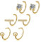 CHIC & ARTSY Halbe Creolen Ohrringe 925 Sterling Silber - Kleine Huggie Hoop Kugel, Balken, Stern, Mond, Herz - Knorpel Piercing Winzige Ohrstecker