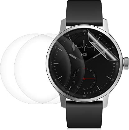 kwmobile 3x Proteggischermo Compatibile con Withings Scanwatch 42mm - Pellicola Protettiva Adesiva - Proteggi Schermo per Smart Watch Fitness Tracker