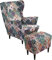 AQIGR 2 Teilig Ohrensessel Überzug Mit Ottomane Schonbezug Stretch Sessel Überwürfe Ohrensesselbezüge Bezug Sesselhusse Tiger Stuhlbezug (Color : #30)