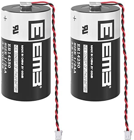 EEMB 3.6V LS14250 Batterie ER14250 1/2AA 1200mAh Ersatz Lithium Batterie für Delta PLC Batterie DVPABT01 DVP-EH/ES/SA/SS/SX Series (2 Pack)