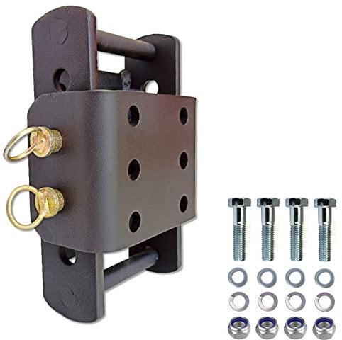 XIMPLIO Universelle Höhenverstellbare Anhängerkupplung - Anpassung Kugelhöhe mit Wechselsystem AHK-Bock (für 2 Loch 90 mm AHK, Schwarz, 3 x 45 mm)