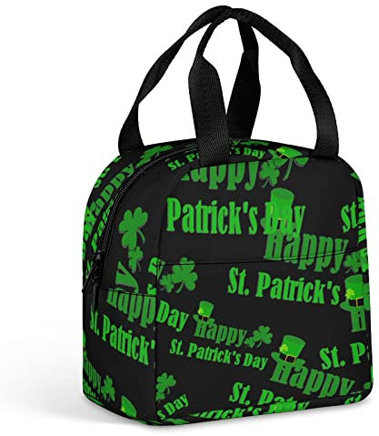 Isolierte Lunchtasche mit Aufschrift „Happy St.Patrick's Day, wiederverwendbar, Kühltasche mit Tasche für Arbeit, Picknick, Reisen, Büro, Strand, Männer und Frauen