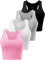 Star Vibe 4 Stücke Sport Crop Top Set Damen Basic Sporttop Tanktops Frauen Yoga Sport Top Damen Fitness Black/Light Grey/White/Pink M