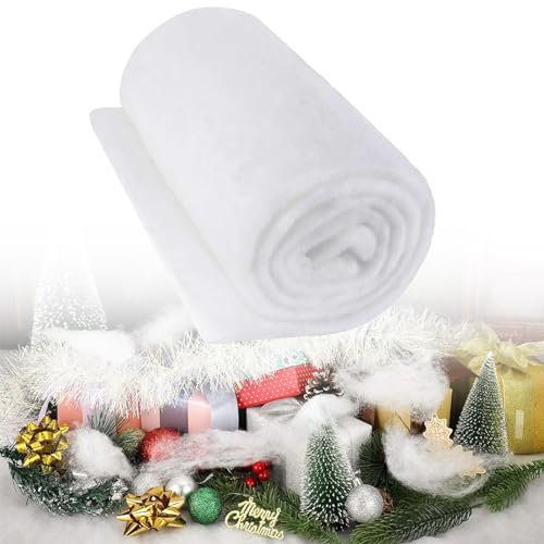 AIXIMA Couverture de Neige de Noël, (80 x 240 cm) Couvertures de Neige Artificielle de Noël,Noël Neige Couverture Rouleau,Décoration d'hiver,Décoration de Noël