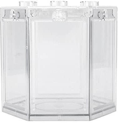 Kleines Betta-Aquarium, Robuster Kunststoff, Kleines Sechseck-Aquarium, Design Mit Abgerundeten Ecken, Tragbares Mini-Aquarium, Desktop-Aquarium, Fischschale Für Schildkröten, Reptilien(Klar)