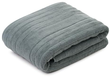 Gözze - Mailand Frottier-Badetuch, Weich und saugfähig, 70% Bio-Baumwolle/30% Viskose (Bambus), Vegan, 100 x 150 cm - Grün