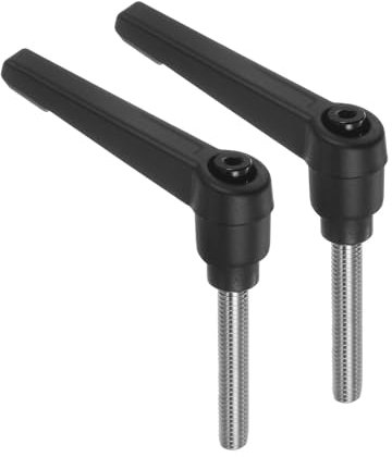 QUARKZMAN 2 Stück Klemmhebel Griff M6 x 40mm Außengewinde Schraube Edelstahl 304 mit Zinklegierung Verstellbare Handgriff Spannhebel für Werkzeugmaschinen Schweißgeräte Druckgeräte, Schwarz