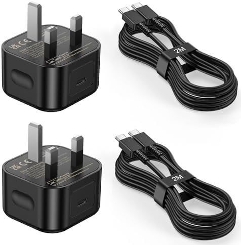 BIHPJD Samsung Charger, 2-Pack 25W USB C Super Fast Charging with 6.6ft USB C Data Cable Charger Cable Compatible with Samsung Galaxy S24 Ultra/S23/S22+ fe 5G/Z Flip 3/Z Fold 3 5G/Note 20/10