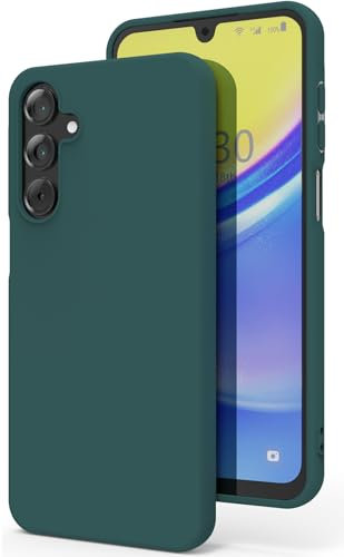 YATWIN Silicone Case for Samsung Galaxy A15 4G/5G, Soft-Touch, Shockproof, DustProof, Antiskid Full Body Armour Phone Cover for Samsung Galaxy A15 4G/5G - Dark Green