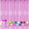 3pcs Tinsel Curtain Pastel Pink Glitter Foil Door Backdrop, 3.2ftx6.5ft Fringe Shimmer Decorations for Girls Birthday Unicorn Mermaid Fairy Princess Party