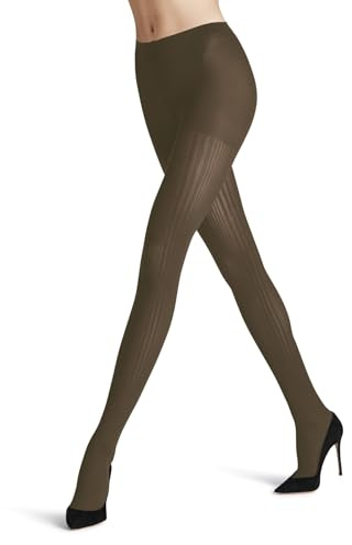 FALKE Damen Strumpfhose Prime Rib 60 DEN W Ti halb-blickdicht gemustert 1 Stück, Braun Shitake 5182, XL