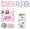 LICHENGTAI UV DTF Transfer Sticker, 5 Blätter Rub on Sticker Transferaufkleber für Glasbecher Wasserfeste DTF Cup Wrap DTF Becherverpackung Abziehbilder für Glasmöbel Handgefertigtes Kunsthandwerk