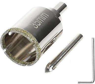 Scie Cloche 35mm Scie Cloche Diamant,Foret Carrelage avec Foret Guide Centreur,Foret Diamant Carrelage Ouvre-Trou en Verre,pour Coupe de Carrelage,Verre,Céramique Pierre Microcristalline,Granit