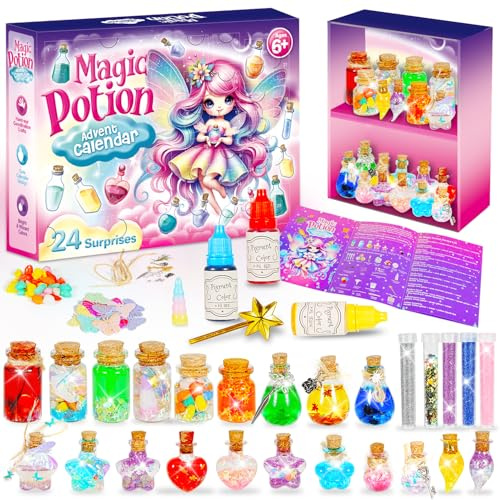 Zaubertränke Set Adventskalender 2025 Mädchen 6-8 Jahre, Weihnachten Geschenke für Mädchen Jungen Kreatives Geschenk Magic Potion