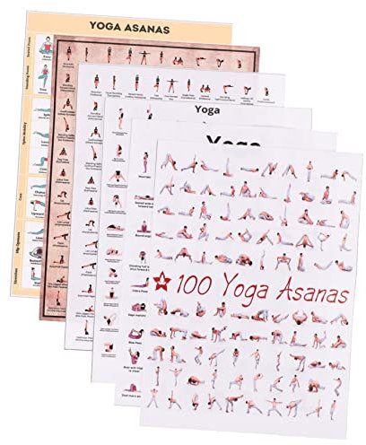 MOBUTOFU 6 Stücke Yoga Haltung Diagramm Wohnkultur Kunst Dekorative Yoga Poster Set