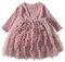 Vestito da Tutu a Maniche Lunghe da Bambina per Bambini e Bambine Vestito Fucsia