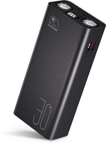 Batterie Externe 30000mah: PD 22.5W Power Bank Charge Rapide avec Lampe de Poche LED et Gande Capacité et 3 Sorties et 2 Entrées