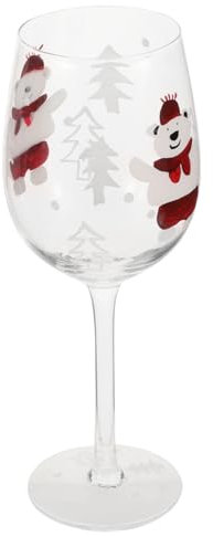 Cabilock copa de vino de navidad copas de vino con tallo navideño copas de vino pintadas a mano copas de vino de navidad copa de té helado vino tinto bebidas tazas vasos de whisky Vidrio