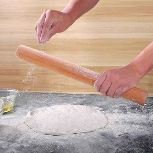 Wooden Rolling Pin for Dough, Solid Fondant Roller 40 50 60 CM Long, Non-Stick Pasta Rolling Pins for Pasta Flour Noodles Pastry Tortilla Bread Pizza ﻿(LxD 60x3.5cm/23.6x1.4in)
