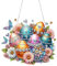 Starnearby Türkranz Ostern DIY Diamond Painting Ostern Anhänger Diamant Painting Fensterbilder Ostereier zum Aufhängen Diamant Malerei Basteln Ostern Kinder (Schmetterlinge und Ostereier)