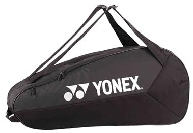 YONEX Team Racquet Bag – Badminton-, Tennis- und Squashtasche | Mehrere Größen & Farben | Mit Schuhfach & Rucksackfunktion (Schwarz, 6 Pcs)