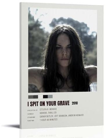 YRUAWRH I Spit On Your Grave 2010 Poster Wall Art Aesthetic Cover Canvas Vintage Poster Decorative Painting for Bed Room Living Room 24x36inch(60x90cm) Frame-style-10